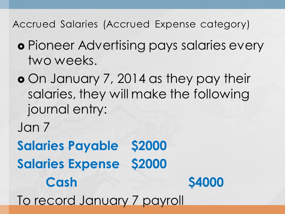  Pioneer Advertising pays salaries every two weeks.