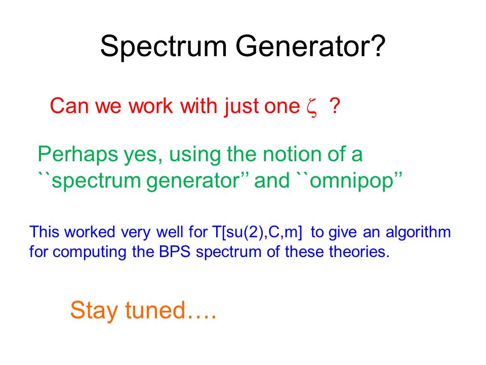 Spectrum Generator. Can we work with just one  .