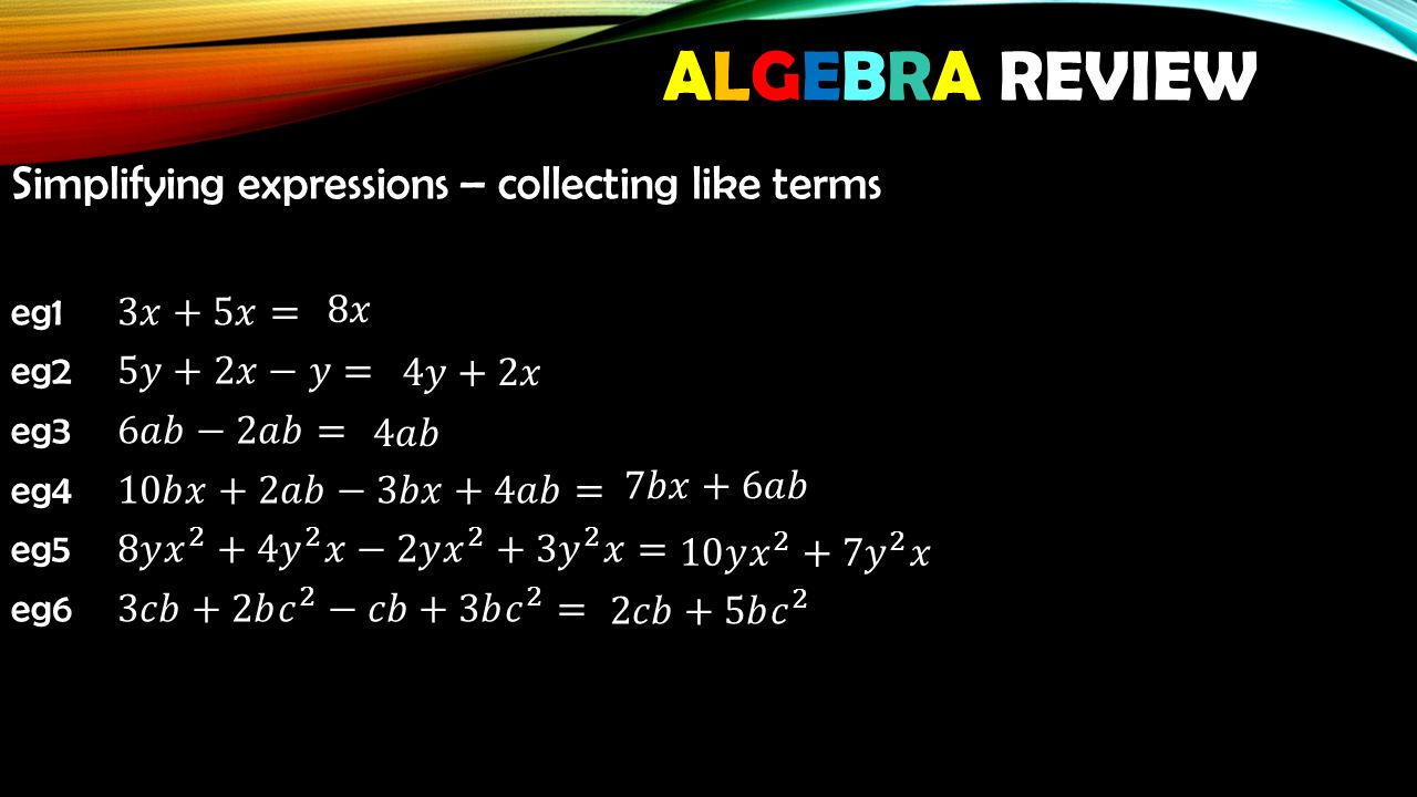 ALGEBRA REVIEW