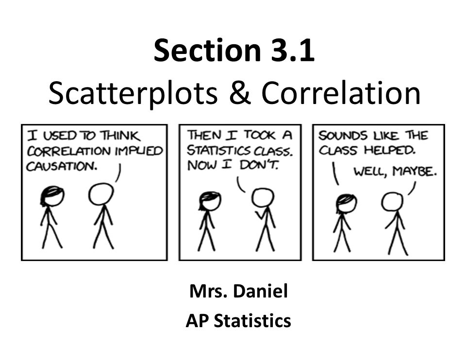 Section 3.1 Scatterplots & Correlation Mrs. Daniel AP Statistics