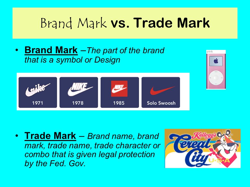 Brand mark on sale and trademark