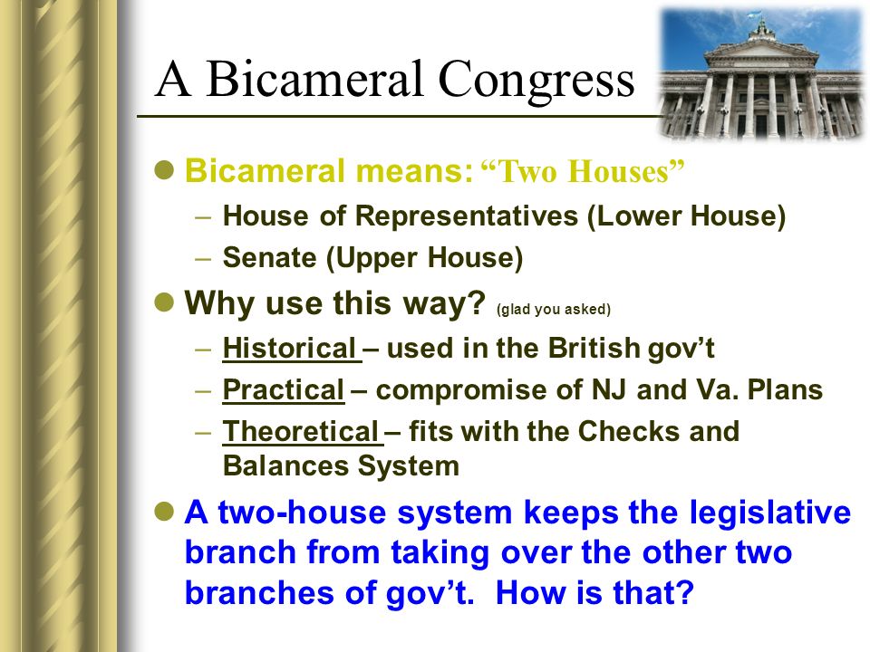 The Congress American Gov t Unit 3 K.W.L. Write down ANY 5 facts