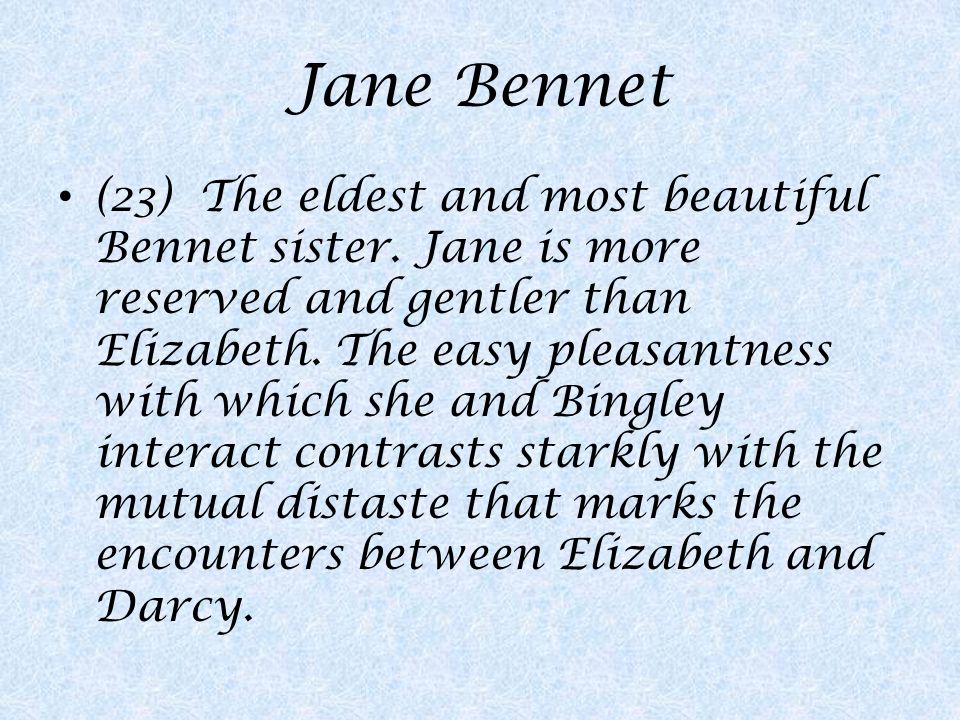 Character Sketch of Jane Bennet Pride and Prejudice by Jane Austen  Character  Analysis  THESMOLT