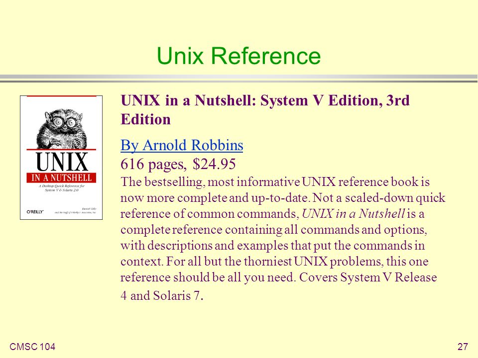 Unix Reference Book