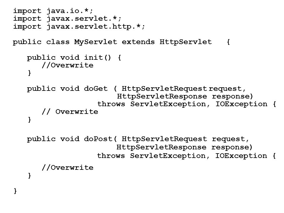 Servlets Servlets are modules that extend the functionality of a “java ...