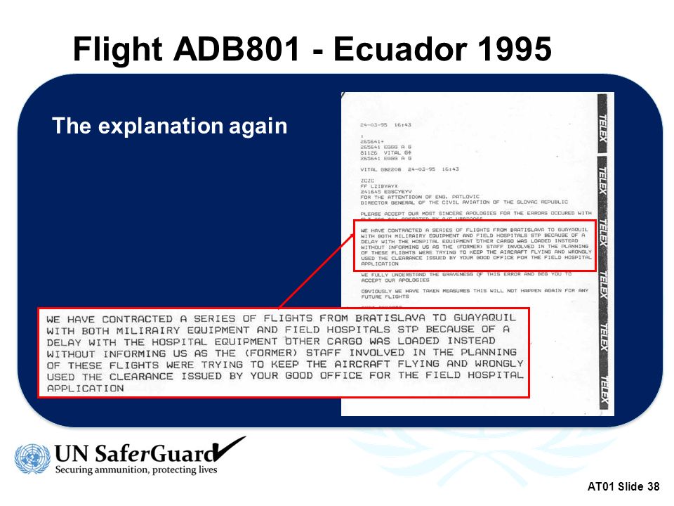 The explanation again Flight ADB801 - Ecuador 1995 AT01 Slide 38