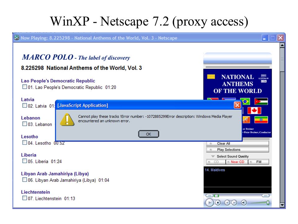 WinXP - Netscape 7.2 (proxy access)