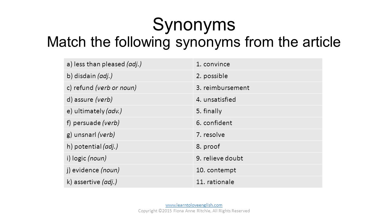 2 synonyms match. Match the synonyms. Nouns synonyms. 2. Match the following synonyms from the article. Synonym Match Match the following synonyms from the article.