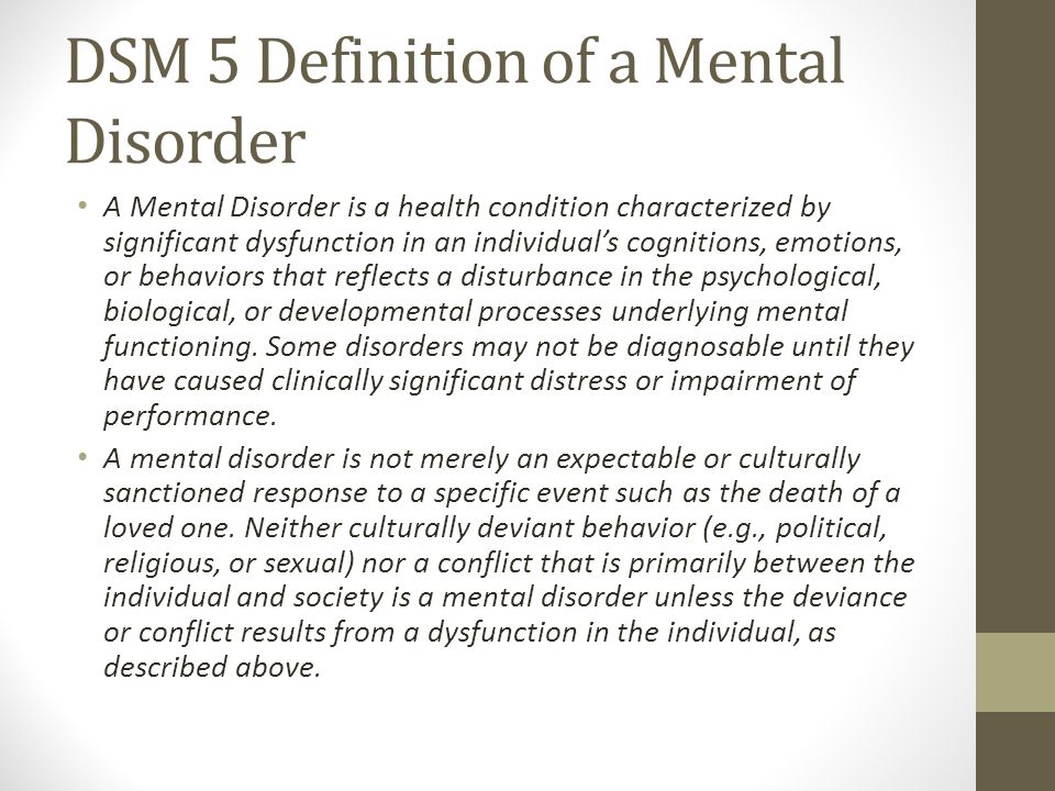 dsm 5 meaning