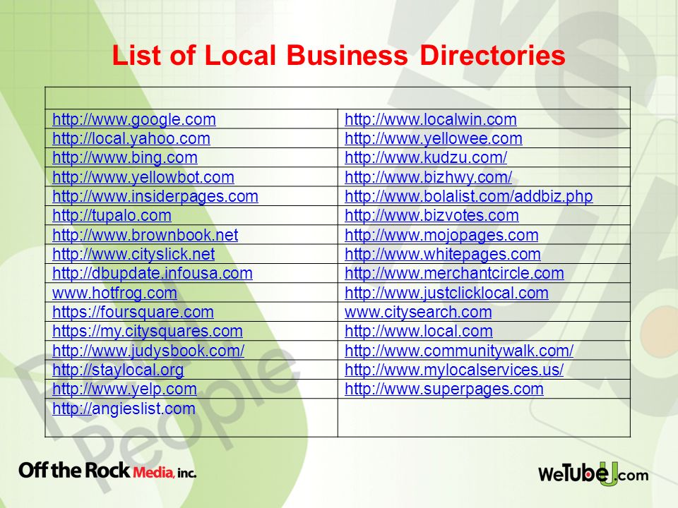 List of Local Business Directories