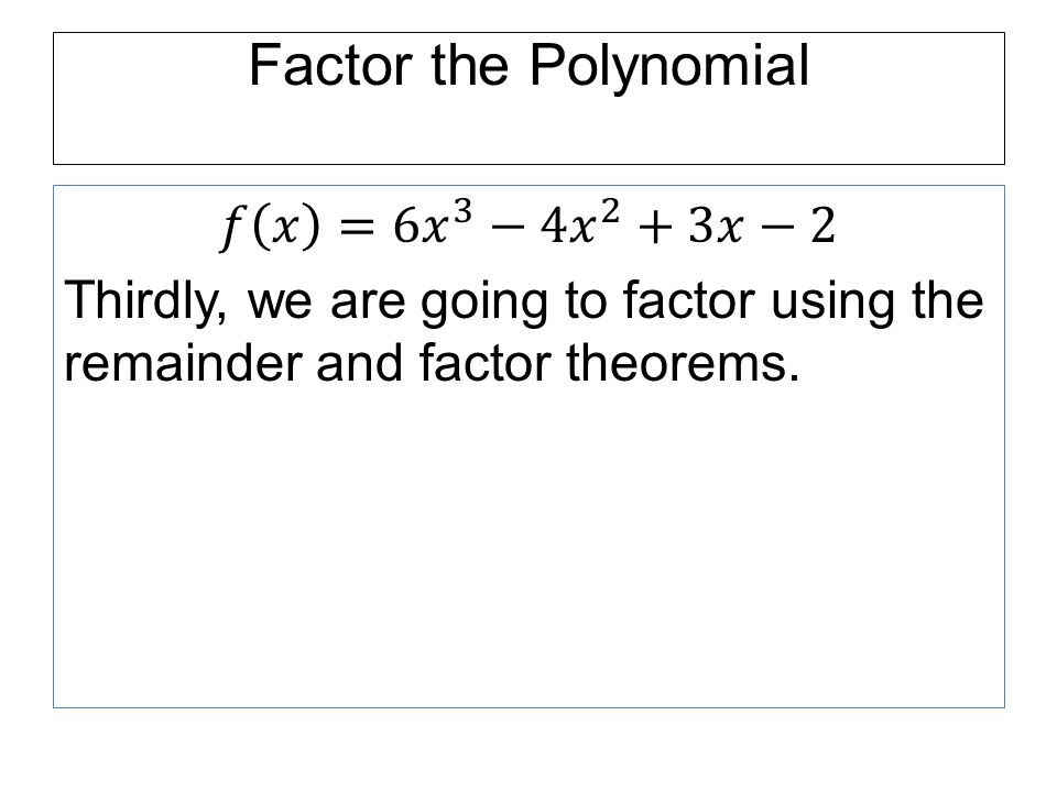 Factor the Polynomial