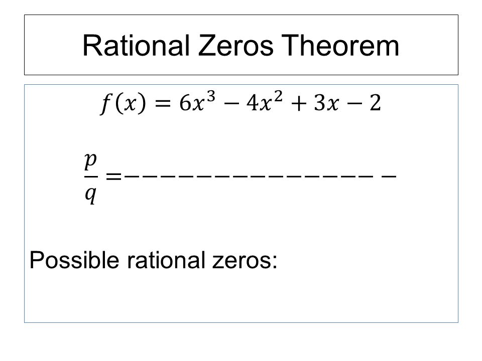 Rational Zeros Theorem