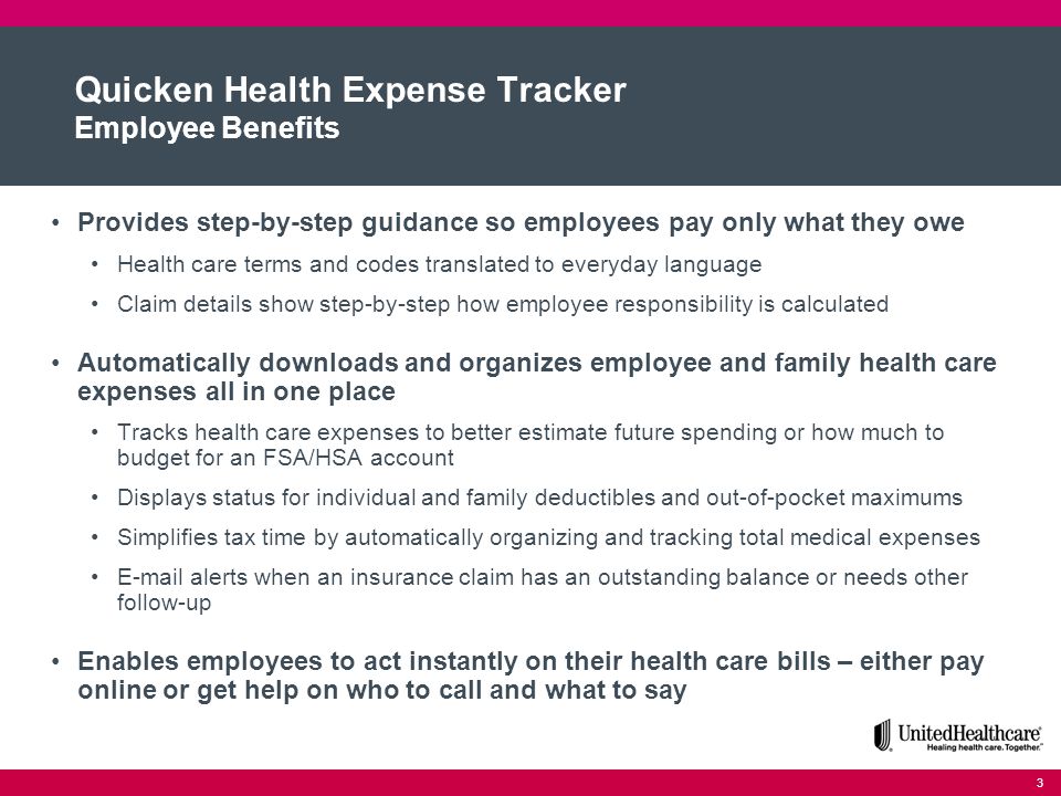 quicken health expense tracker with consumer directed health plan