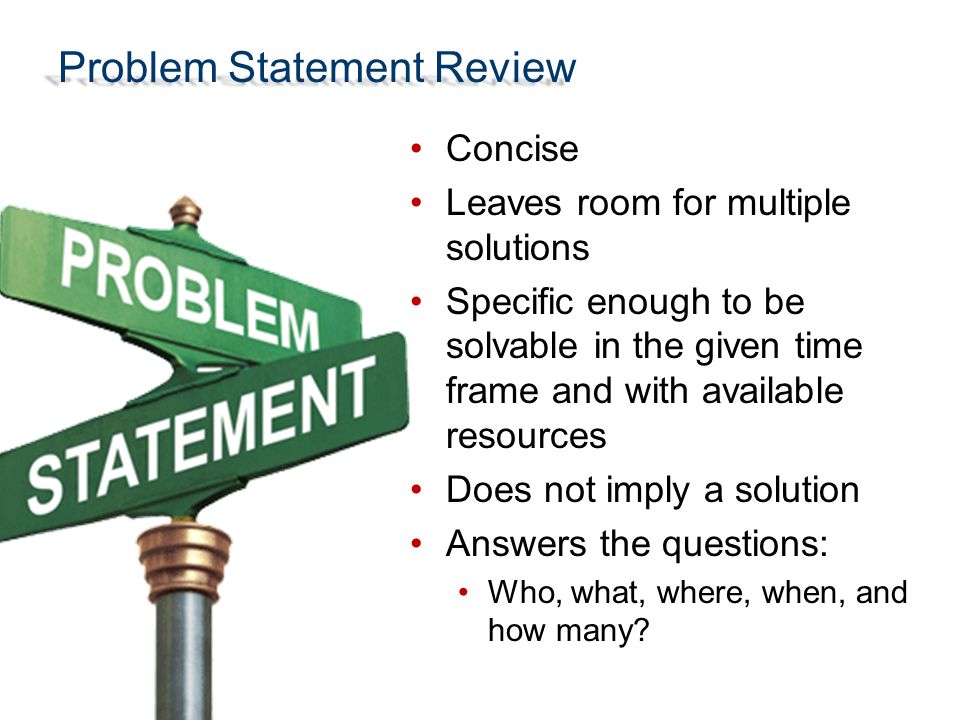 problem statement to a statement of purpose table of problem statement