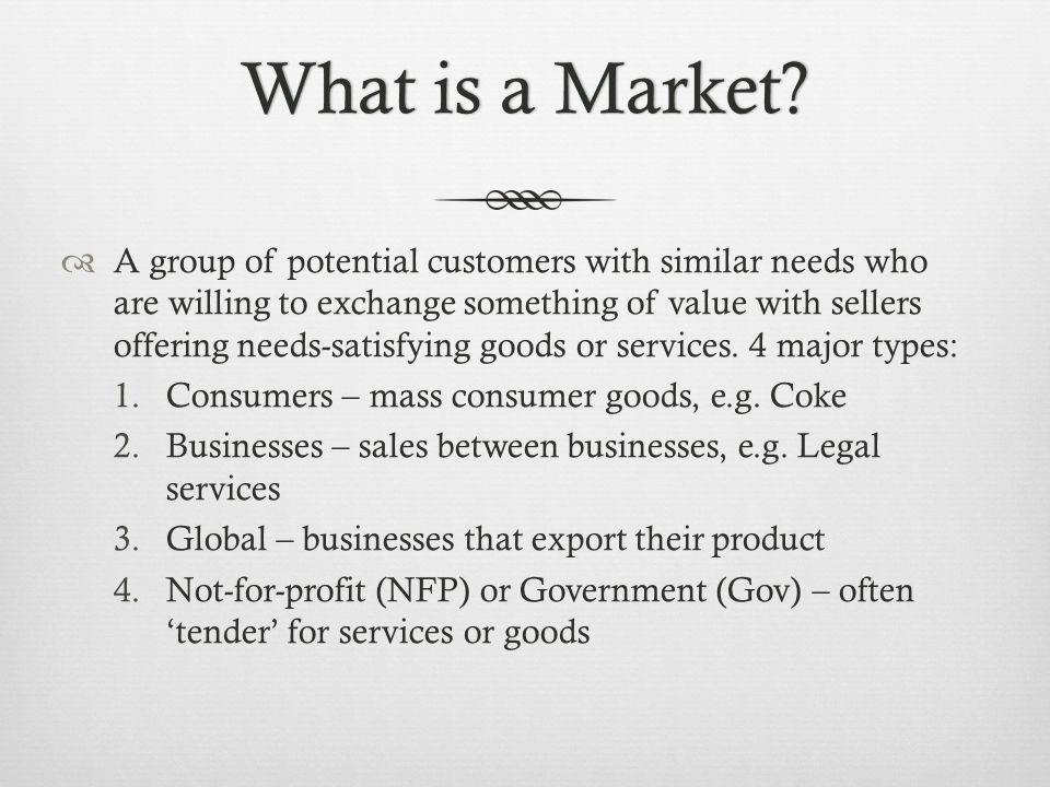 What is a Market What is a Market.