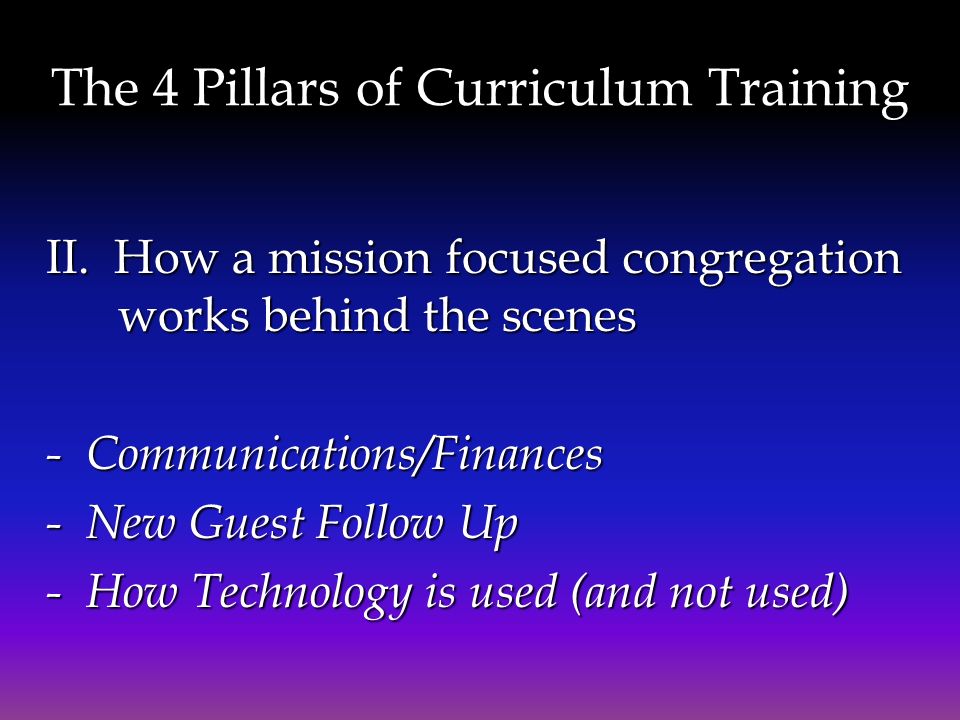 The 4 Pillars of Curriculum Training II.