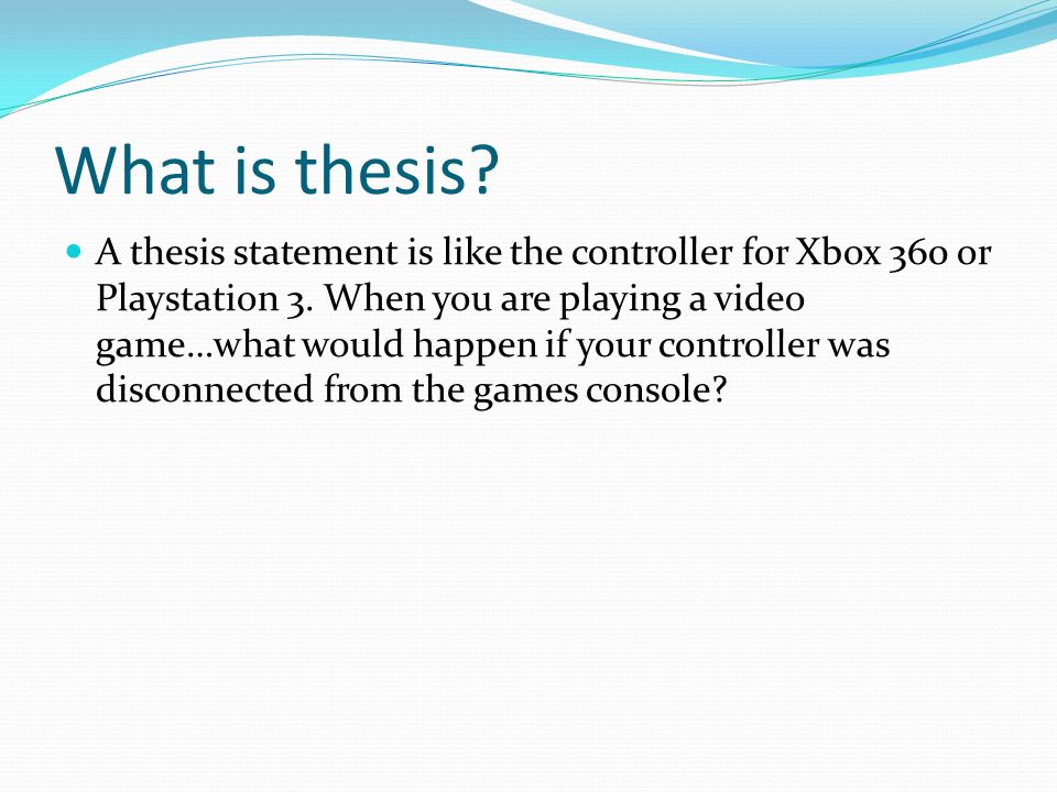 Thesis about video games