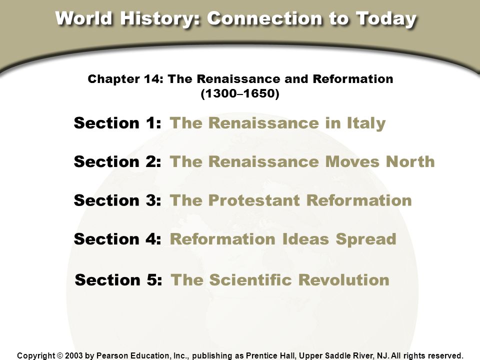 Chapter 14 Section Chapter 14 The Renaissance And