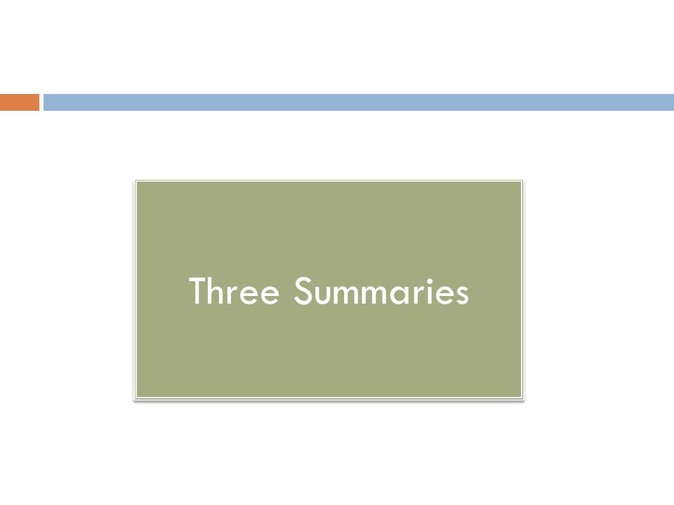 Three Summaries