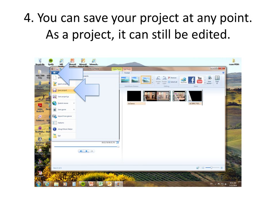 4. You can save your project at any point. As a project, it can still be edited.