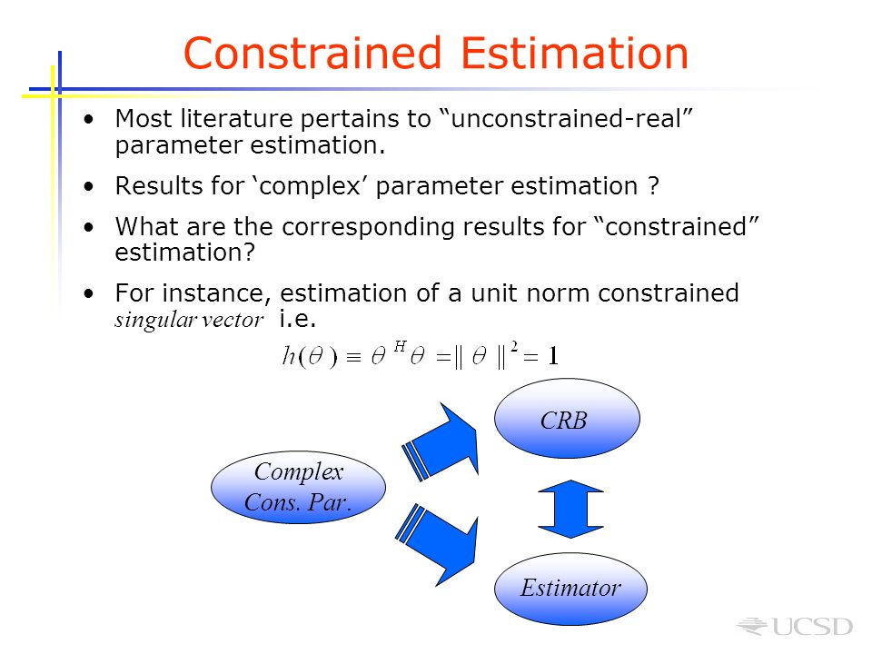 Most literature pertains to unconstrained-real parameter estimation.