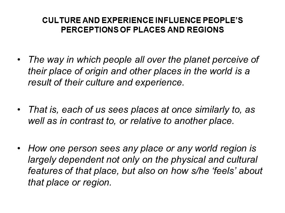 Perceptions of place