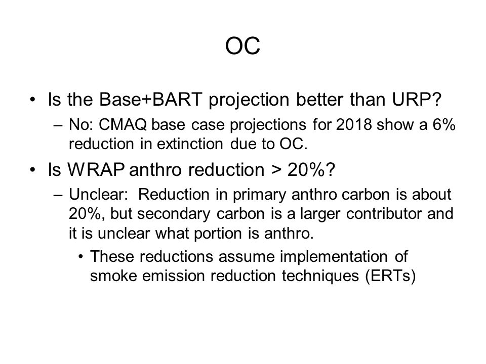 OC Is the Base+BART projection better than URP.