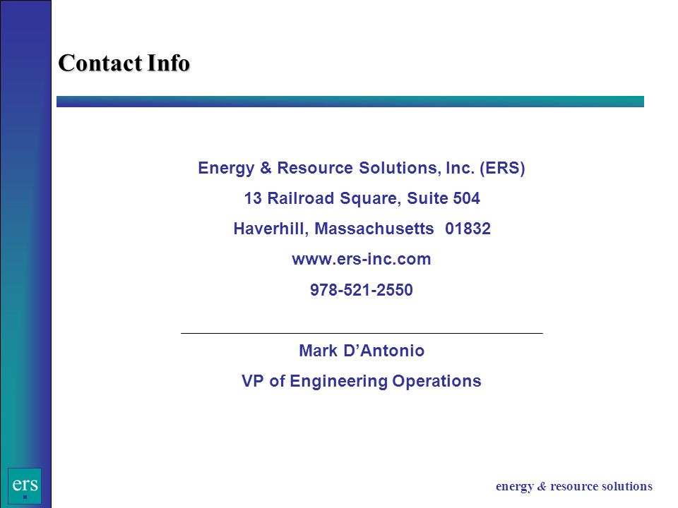 ers energy & resource solutions Energy & Resource Solutions, Inc.