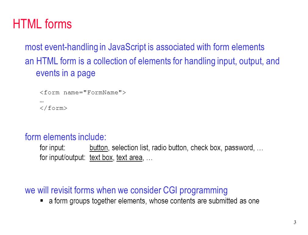event driven programming forms