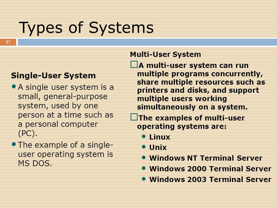 what is multi user operating system