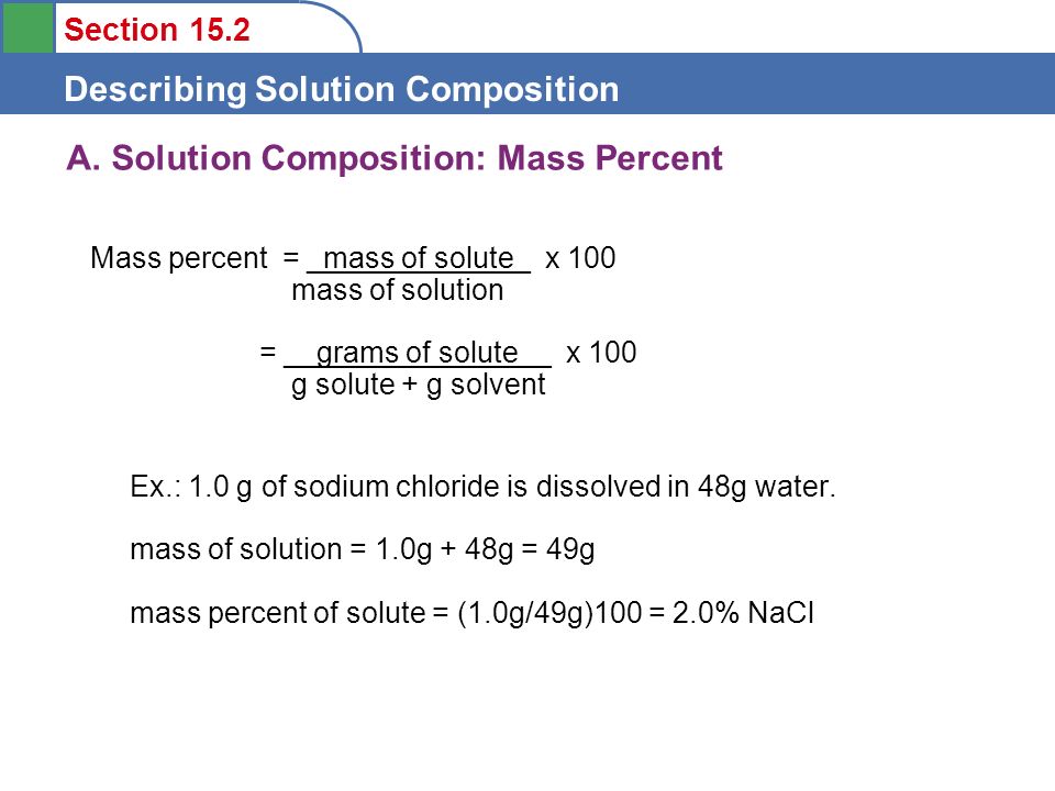 Section 15.2 Describing Solution Composition A.