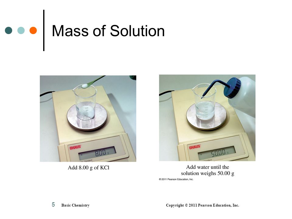 Basic Chemistry Copyright © 2011 Pearson Education, Inc. 5 Mass of Solution
