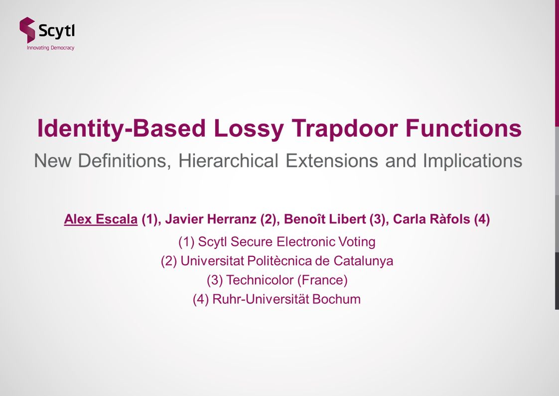 Definition And Applications Lossy Trapdoor Functions Ppt