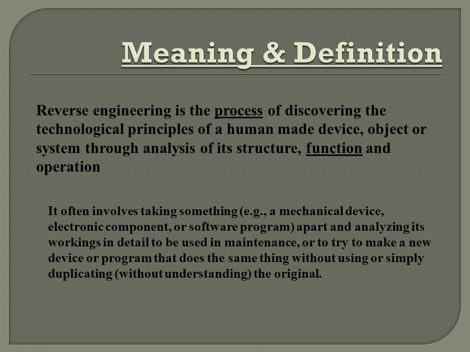 what is another word for reverse engineering
