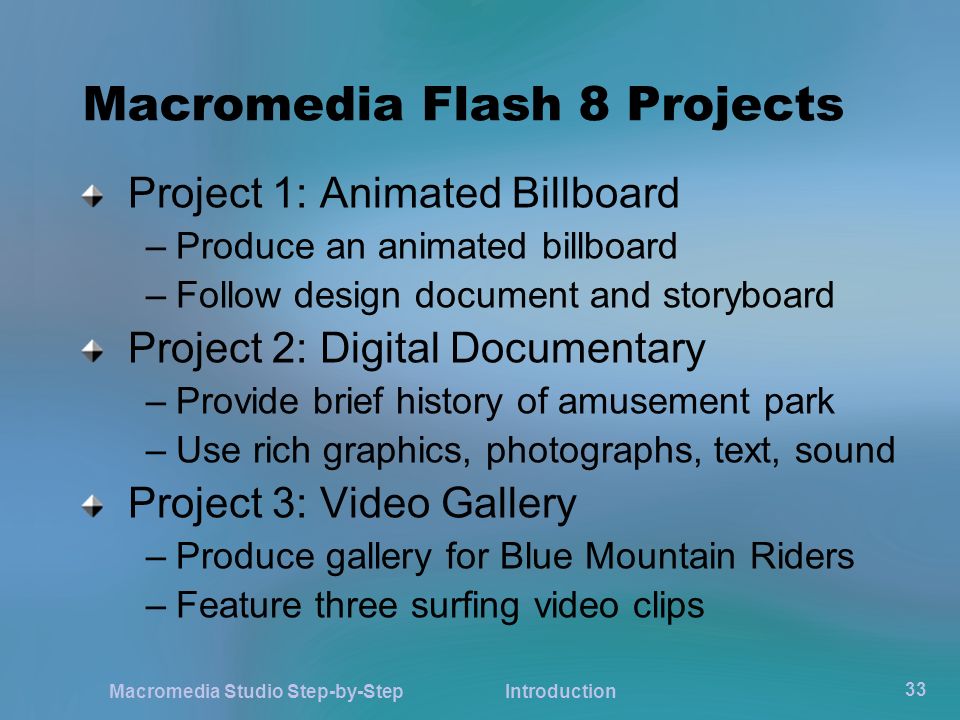 Macromedia Studio 8 Step-by-Step MACROMEDIA FLASH 8 Introduction. - ppt  download