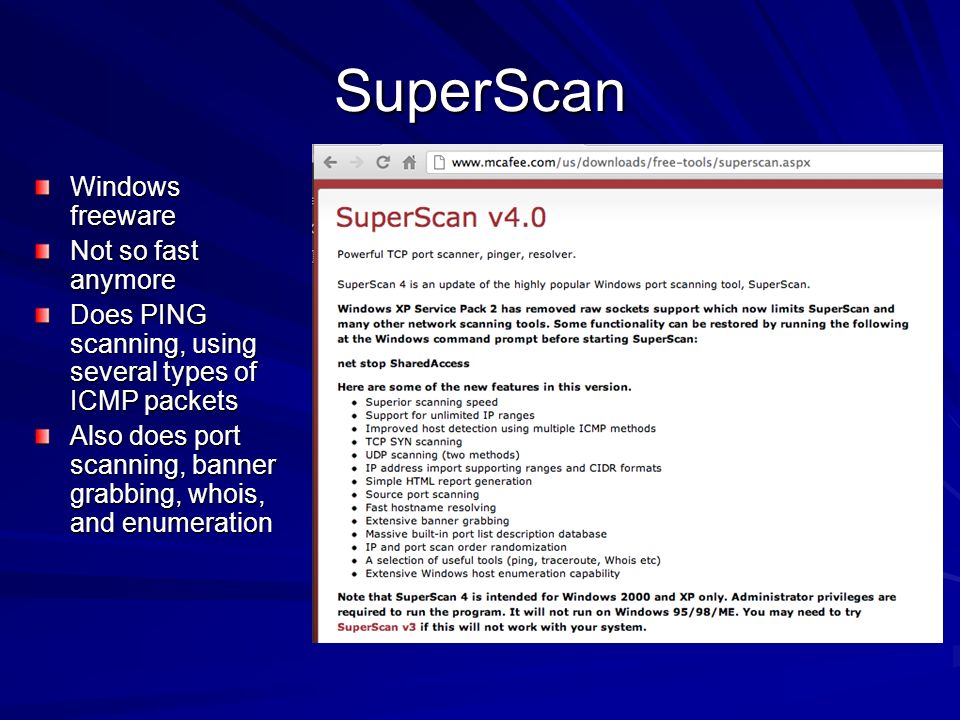 mcafee superscan 3