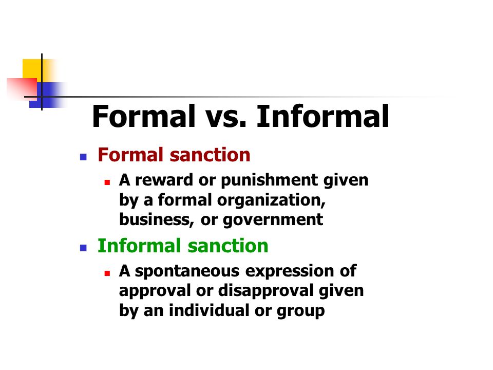 formal and informal sanctions