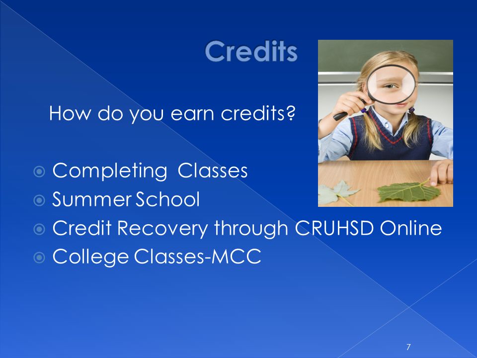 How do you earn credits.