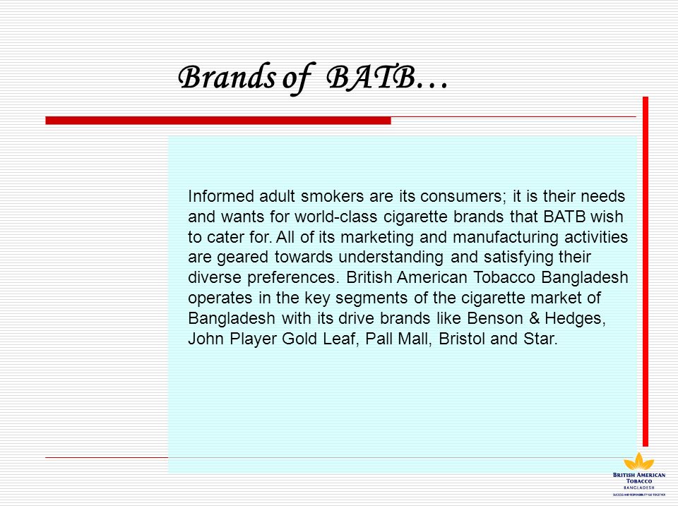 British American Tobacco Bangladesh - Our brands