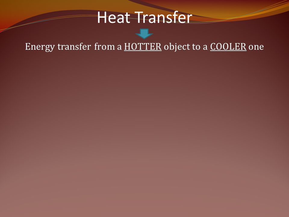 Energy transfer from a HOTTER object to a COOLER one