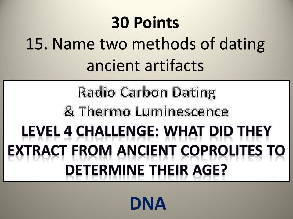 methods of dating ancient artifacts