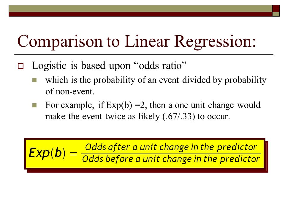 Logistic Regression Single And Multiple Overview Defined A Model For Predicting One Variable From Other Variable S Variables Iv S Is Continuous Categorical Ppt Download Logistic Regression Single And Multiple Overview Defined A Model For Predicting One Variable From Other Variable S Variables Iv S Is Continuous Categorical Ppt Download