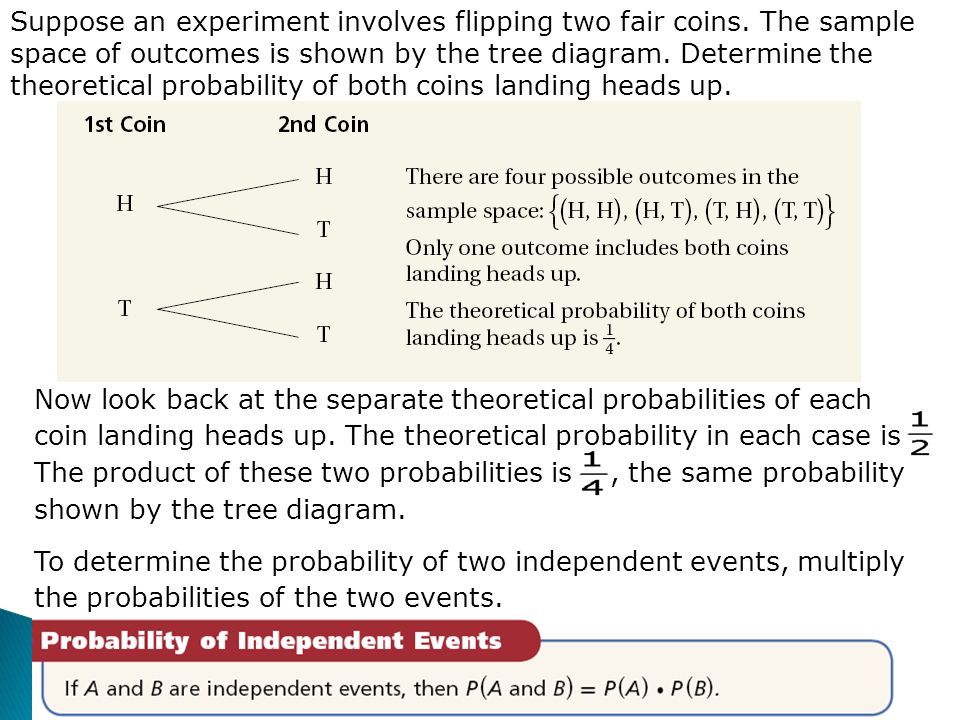 Suppose an experiment involves flipping two fair coins.