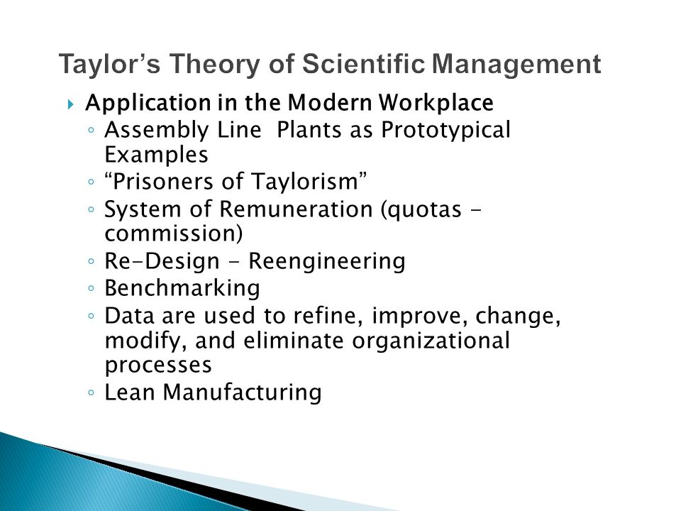 scientific management theory examples