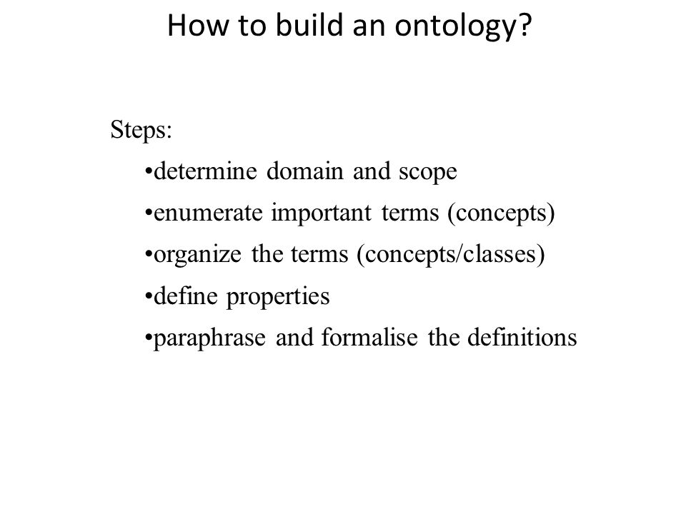 How to build an ontology.