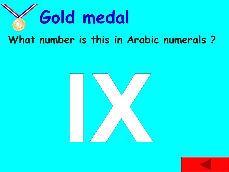What number is this in Arabic numerals Silver medal