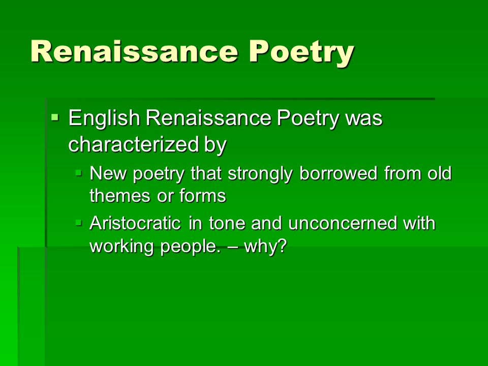english renaissance facts