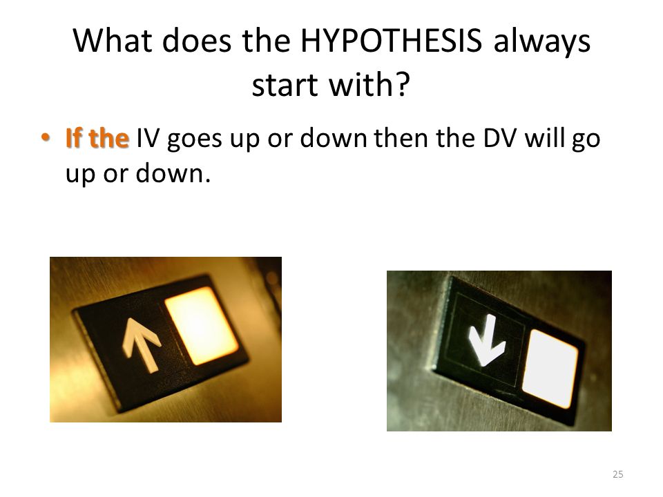 What does the HYPOTHESIS always start with.