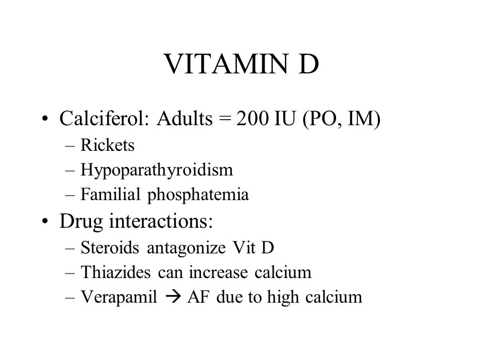Vitamin Interactions Chart