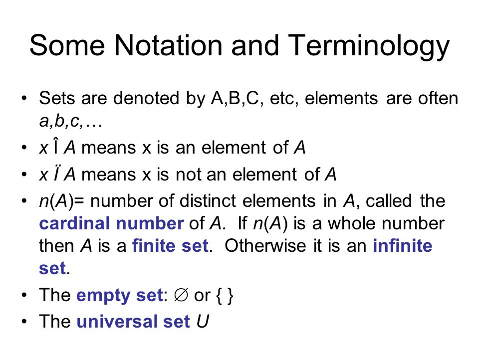 Chapter 2 The Basic Concepts Of Set Theory Sets A Set Is A Collection Of Distinguishable Objects Called Elements Can Define In Words Can List Elements Ppt Download